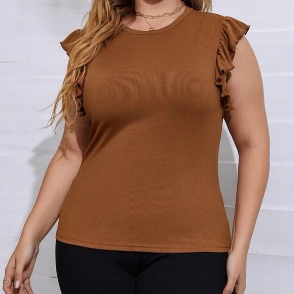 Butterfly sleeve Ribbed knit top Size 1X - Picture 1 of 11